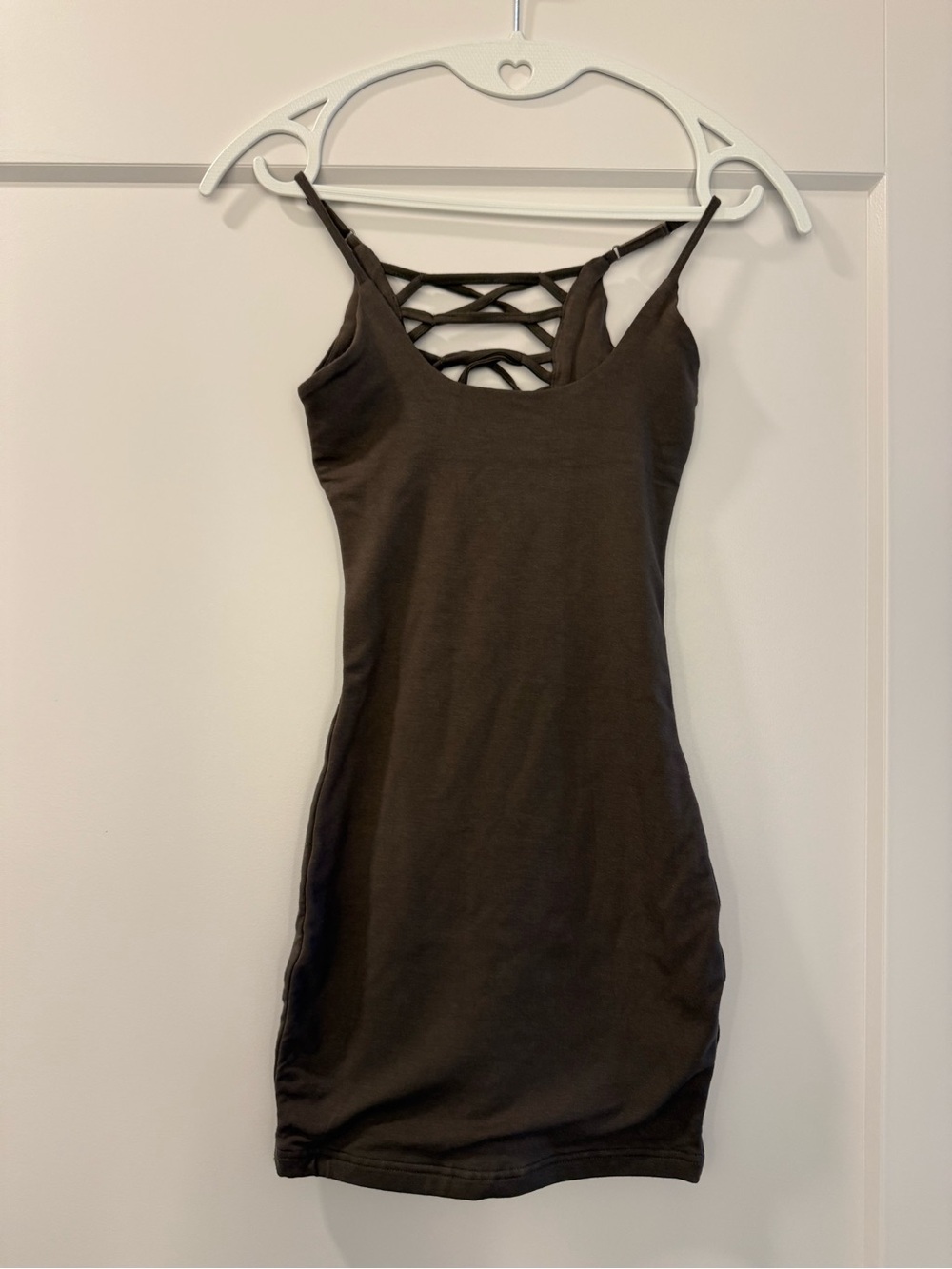 Oh Polly Brown Strappy Back Mini Dress